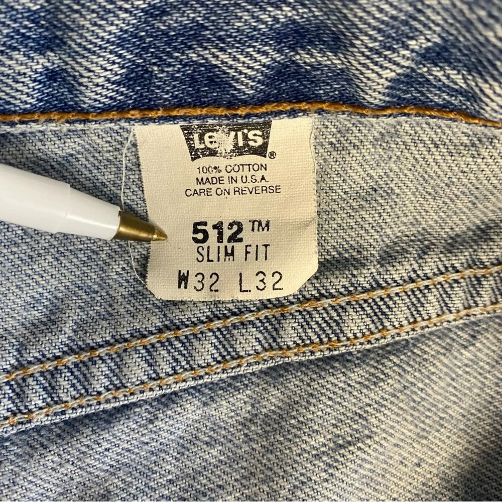 Vintage Levis 512 Jeans Men 32x27.5 Blue Slim For Tapered Leg 90s Y2K